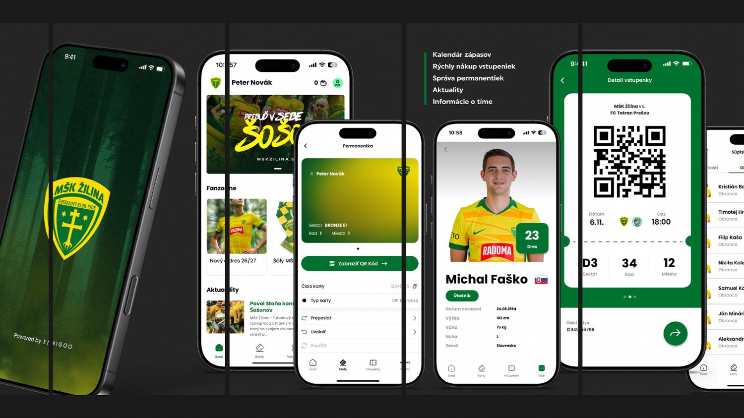 Ukážka mobilnej aplikácie MŠK Žilina na displeji telefónu